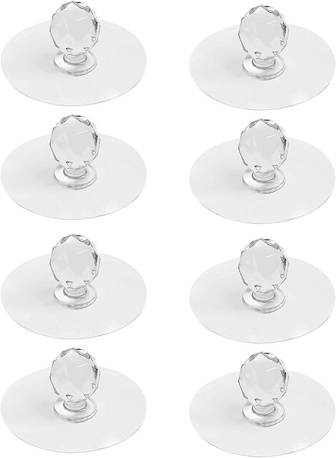 PIERCELL ENTERPRISE Piercell Cabinet Drawer Pull Knobs - Self Adhesive Clear Acrylic Crystal Shaped Pulls Handles Knobs for Wardrobe Kitchen Cupboard Bathroom Dresser Furniture Door Window. (Pull Knobs, 5 Pack) - Image 1